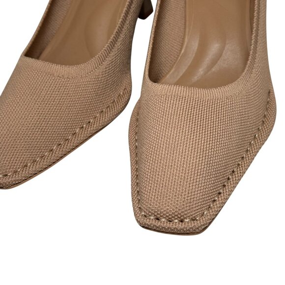 New Cosy Island New RefinEdge Square Toe Heeled Pumps Tan Heels Size 10 - Picture 5 of 7